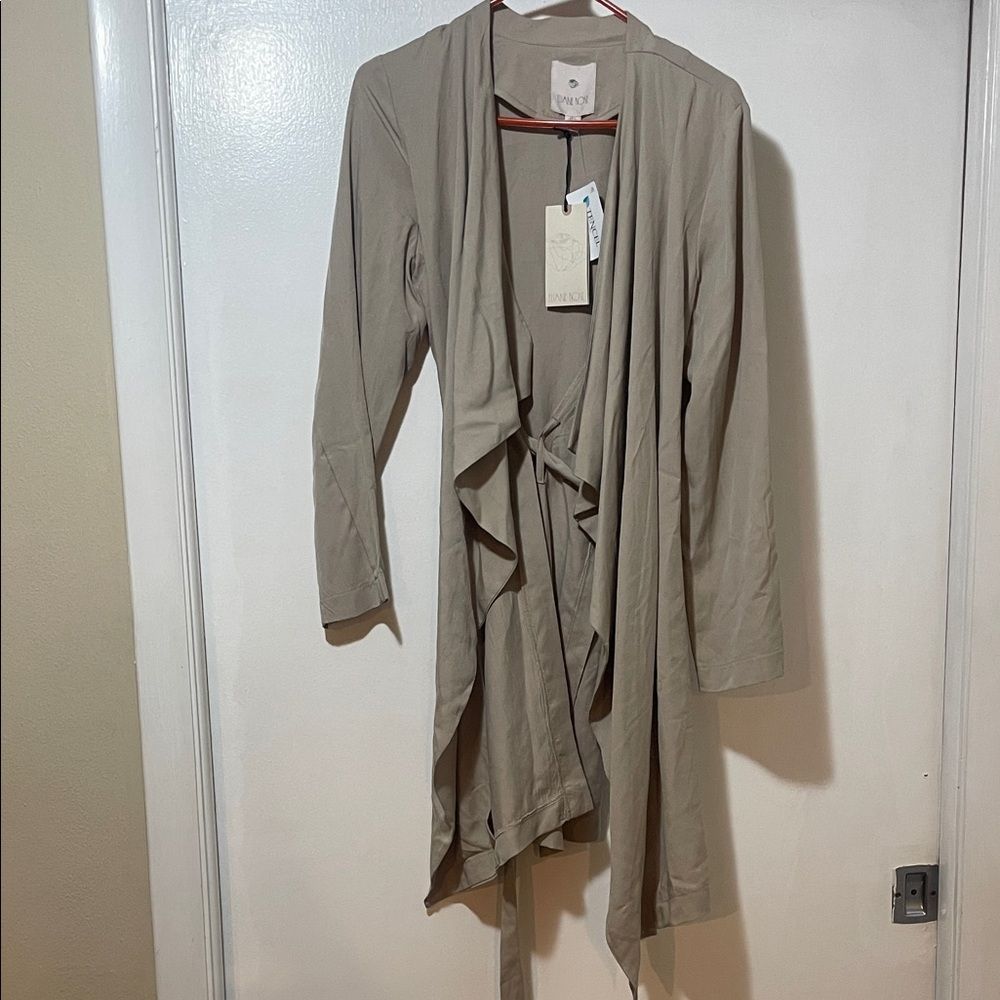 Beige Long Sleeve Wrap Dress Nwt Size Large Eliane Rose